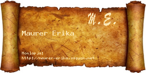 Maurer Erika névjegykártya